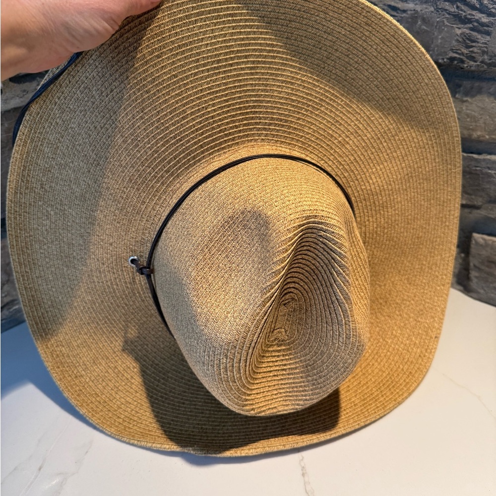 ๐ San Diego Hat Co. Wide Brim Straw Sun Hat with Decorative Band - Tan - Picture 4 of 10